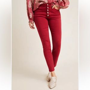 Anthropologie red high rise skinny pants